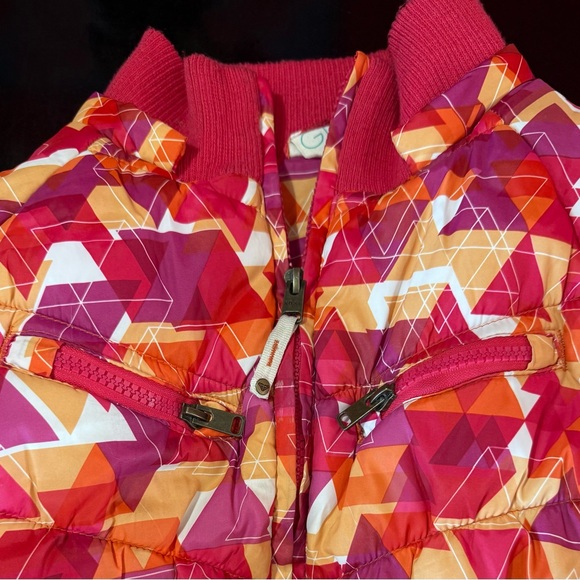 Roxy Kids Puffer Jacket - Pink and Orange Geometric - Picture 4 of 4